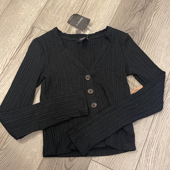 NWT F21 Black Cardigan sweater - Picture 3 of 4